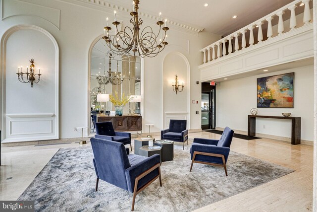 1300 Army Navy Dr S Unit 227, Arlington, VA 22202 - lobby featuring a high ceiling and recessed lighting
