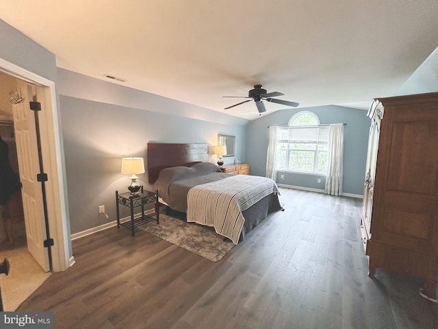 25 Baldwin Cir, Glenmoore, PA 19343 - bedroom with wood finished floors, lofted ceiling, and ceiling fan