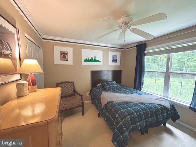 25 Baldwin Cir, Glenmoore, PA 19343 - carpeted bedroom with crown molding and a ceiling fan