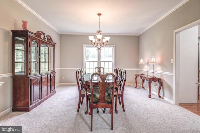 66 Light Farm Dr, Cochranville, PA 19330 - carpeted dining area with a chandelier and ornamental molding