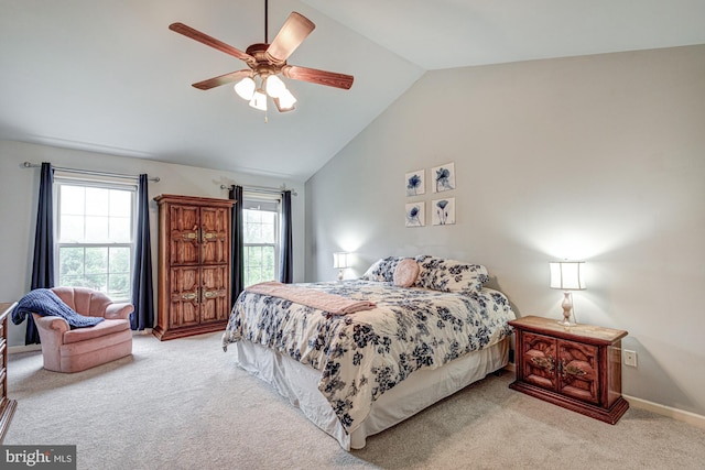 66 Light Farm Dr, Cochranville, PA 19330 - carpeted bedroom featuring lofted ceiling and ceiling fan