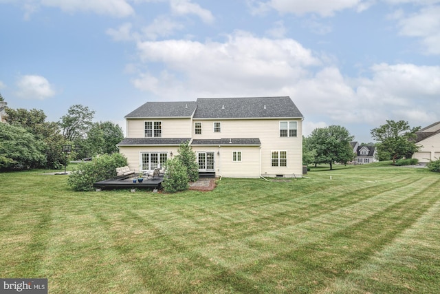 66 Light Farm Dr, Cochranville, PA 19330 - rear view of house featuring a yard and a deck
