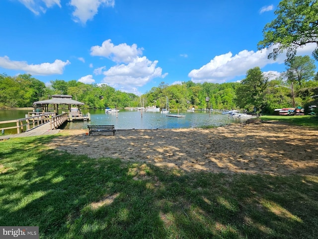 27 Cascade Rd, Arnold, MD 21012 - dock area featuring a water view and a wooded view