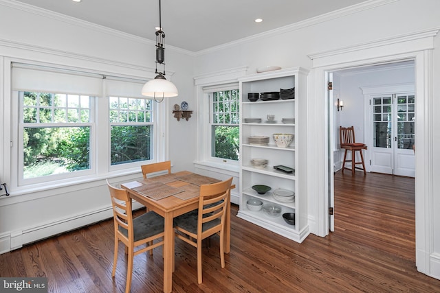 3 Evelyn Pl, Princeton, NJ 08540 - dining room with dark wood-style flooring and crown molding