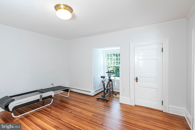 3 Evelyn Pl, Princeton, NJ 08540 - exercise room featuring light wood-type flooring and ornamental molding