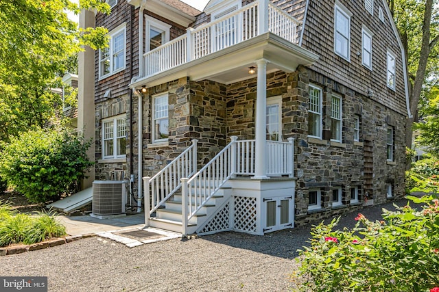 3 Evelyn Pl, Princeton, NJ 08540 - property entrance with stone siding and a balcony