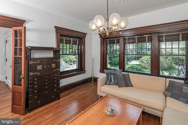 3 Evelyn Pl, Princeton, NJ 08540 - living area featuring a chandelier and wood finished floors