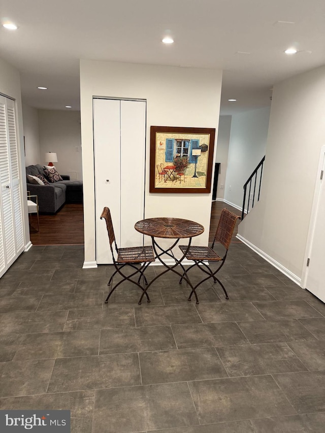 5147 Dudley Ln Unit 44, Bethesda, MD 20814 - dining space with recessed lighting and stairway