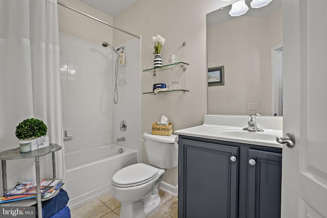 11742 Maid At Arms Ln, Berlin, MD 21811 - full bathroom featuring toilet, shower / bathtub combination with curtain, vanity, and tile patterned floors