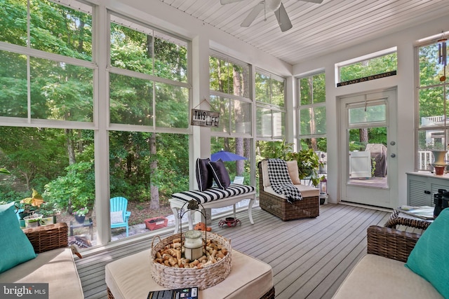 11742 Maid At Arms Ln, Berlin, MD 21811 - sunroom with a ceiling fan
