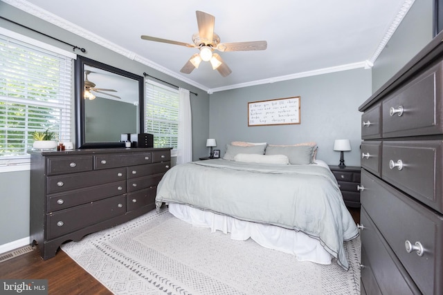 3 Linden Tree Ln, Mount Holly, NJ 08060 - bedroom featuring crown molding, wood finished floors, and ceiling fan