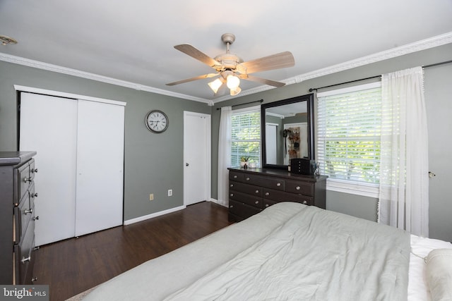 3 Linden Tree Ln, Mount Holly, NJ 08060 - bedroom featuring wood finished floors, crown molding, and a ceiling fan