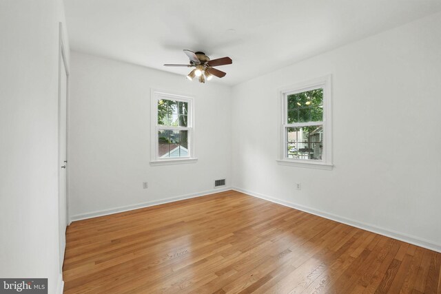 8408 Conover Pl, Alexandria, VA 22308 - empty room featuring plenty of natural light, ceiling fan, and light wood finished floors