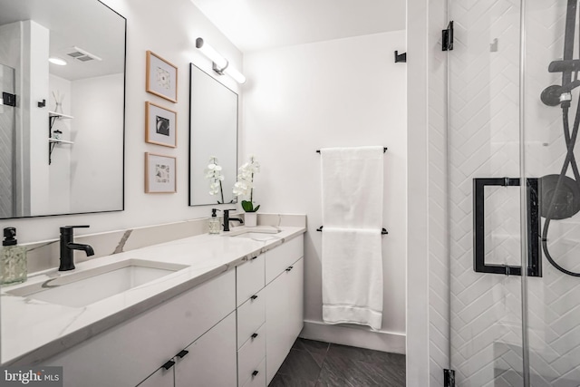 3514 13th St NW Unit 1, Washington, DC 20010 - full bathroom with double vanity and a stall shower