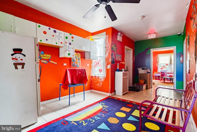 7221 W Passyunk Ave, Philadelphia, PA 19142 - recreation room with ceiling fan and tile patterned flooring
