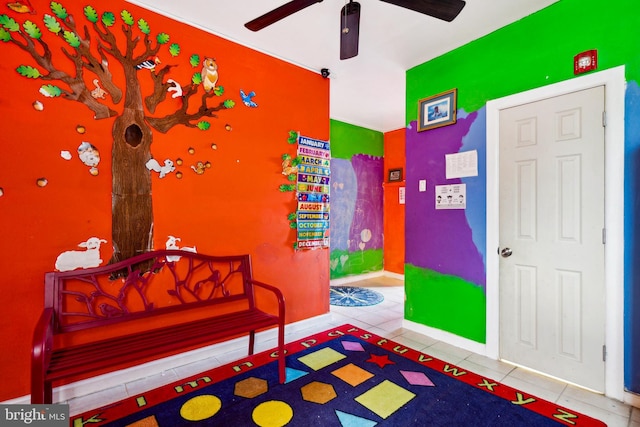 7221 W Passyunk Ave, Philadelphia, PA 19142 - tiled bedroom with baseboards and ceiling fan