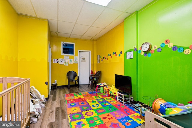 7221 W Passyunk Ave, Philadelphia, PA 19142 - game room featuring a paneled ceiling and wood finished floors