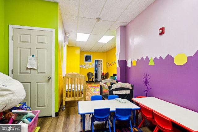 7221 W Passyunk Ave, Philadelphia, PA 19142 - recreation room featuring a drop ceiling and wood finished floors