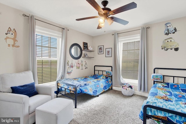 305 Old Stone Way, York, PA 17406 - bedroom with carpet, multiple windows, and a ceiling fan