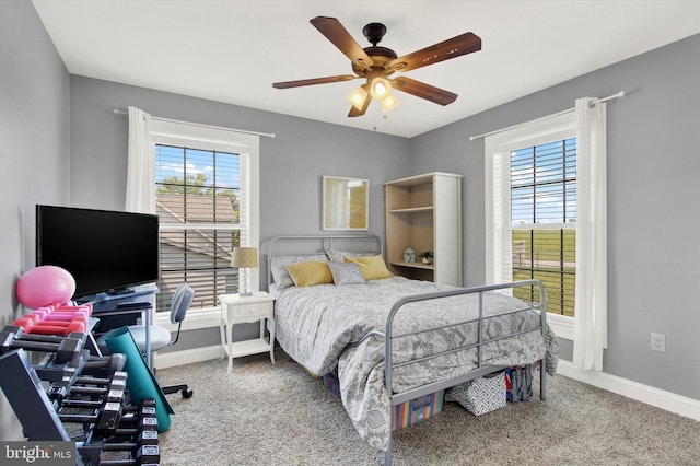 305 Old Stone Way, York, PA 17406 - carpeted bedroom featuring multiple windows and a ceiling fan