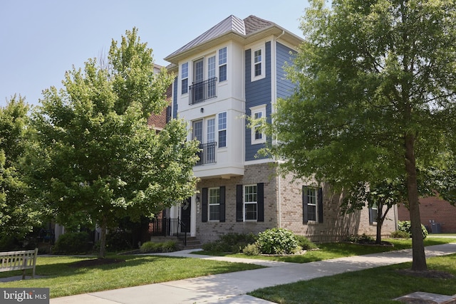 400 Blue Flax Pl, Gaithersburg, MD 20878 - view of front of house with a front lawn and brick siding