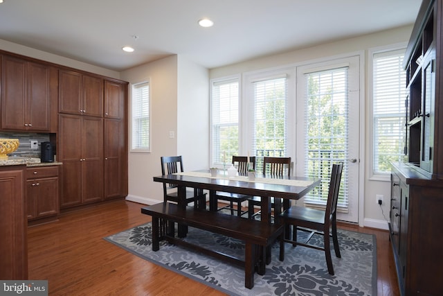 400 Blue Flax Pl, Gaithersburg, MD 20878 - dining space with dark wood-style floors and recessed lighting