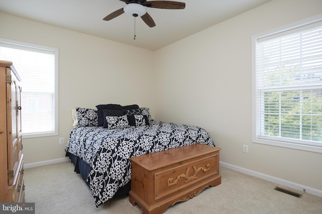 400 Blue Flax Pl, Gaithersburg, MD 20878 - bedroom with light colored carpet and ceiling fan