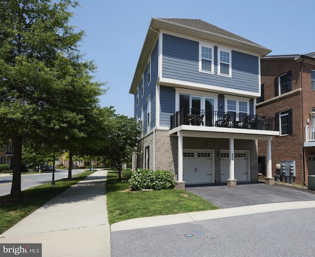 400 Blue Flax Pl, Gaithersburg, MD 20878 - view of front facade with brick siding, asphalt driveway, and an attached garage