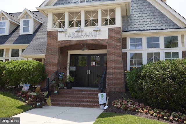 400 Blue Flax Pl, Gaithersburg, MD 20878 - entrance to property with french doors and brick siding