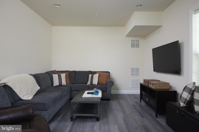 400 Blue Flax Pl, Gaithersburg, MD 20878 - living room with dark wood-style floors and recessed lighting