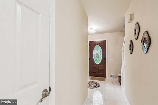 8600 Fox Run, Potomac, MD 20854 - foyer with light tile patterned flooring and baseboards