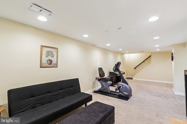 8600 Fox Run, Potomac, MD 20854 - exercise area featuring carpet floors and recessed lighting