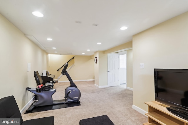 8600 Fox Run, Potomac, MD 20854 - exercise room featuring recessed lighting and carpet flooring