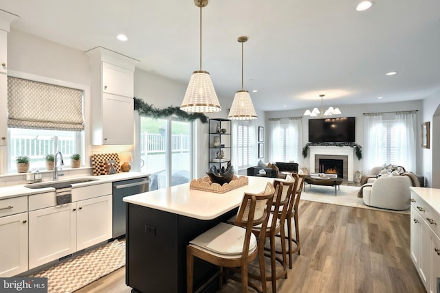 105 Fading Way, York, PA 17406 - kitchen with dishwasher, light countertops, wood finished floors, healthy amount of natural light, and recessed lighting