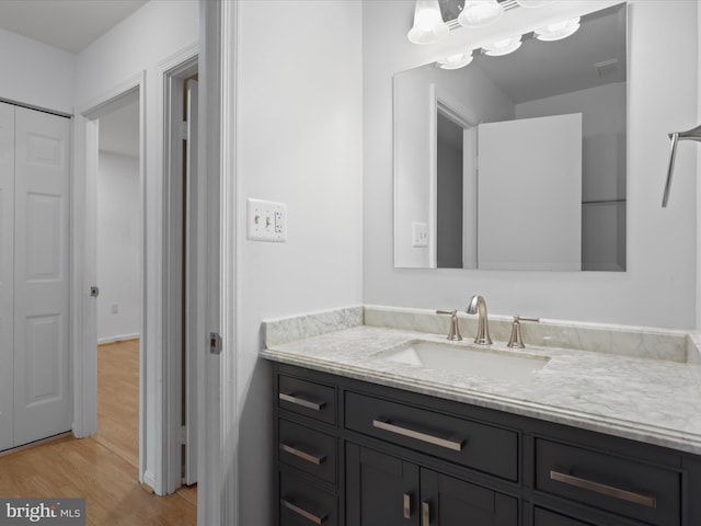 9664 Masterworks Dr, Vienna, VA 22181 - bathroom featuring vanity and wood finished floors