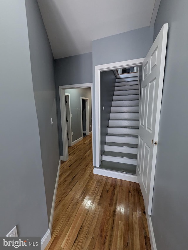6323 Wheeler St, Philadelphia, PA 19142 - stairway with wood finished floors and baseboards
