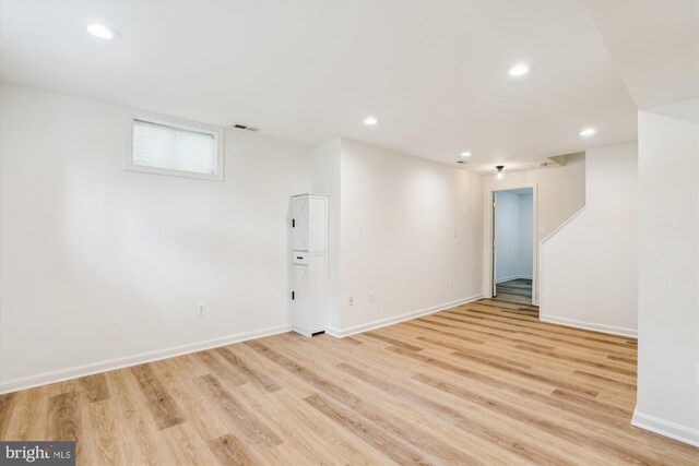 2142 N Dinwiddie St, Arlington, VA 22207 - basement featuring light wood-style floors and recessed lighting