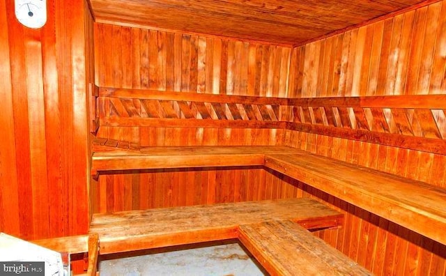1511 Lincoln Way Unit 201B, Mclean, VA 22102 - relaxing sauna featuring wooden walls and wood ceiling