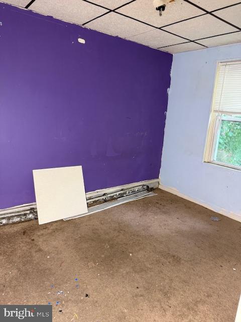 600 Keystone Ave Unit 63, Darby, PA 19023 - carpeted spare room with a drop ceiling and baseboards