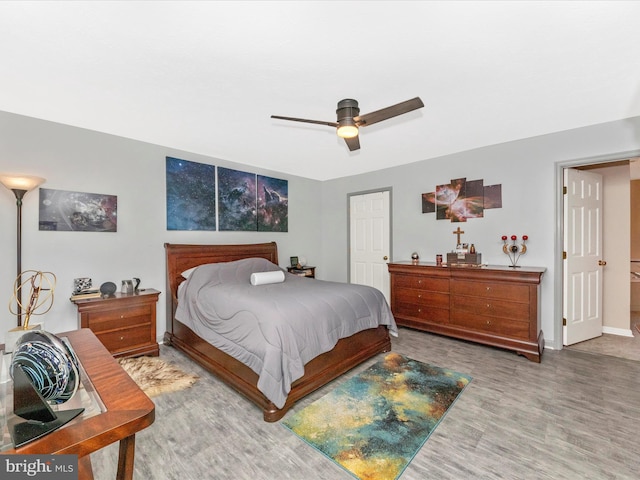 7732 Rotherham Dr, Hanover, MD 21076 - bedroom with wood finished floors and ceiling fan