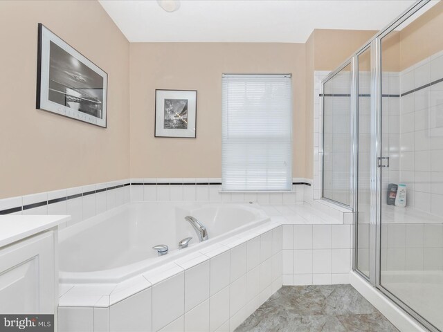 7732 Rotherham Dr, Hanover, MD 21076 - full bathroom featuring a bath, a stall shower, and vanity