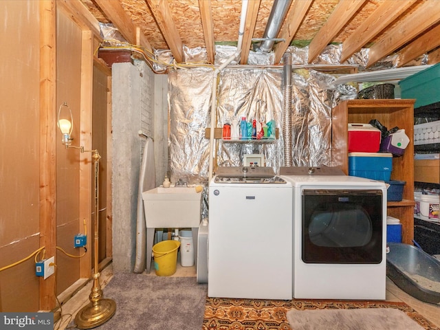 7732 Rotherham Dr, Hanover, MD 21076 - washroom with washer and clothes dryer and a sink