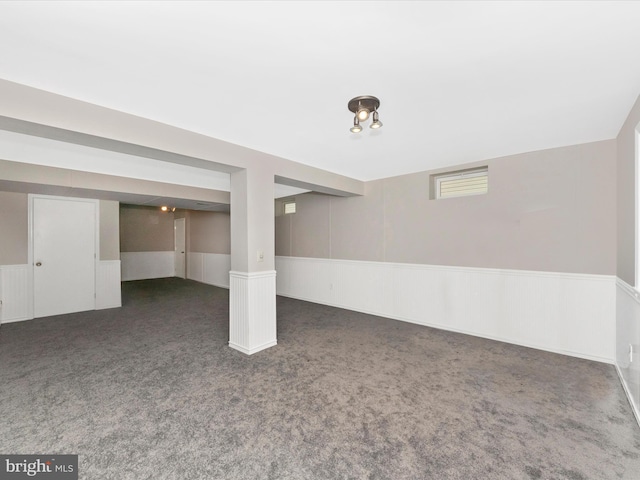 7732 Rotherham Dr, Hanover, MD 21076 - basement featuring carpet flooring and a wainscoted wall