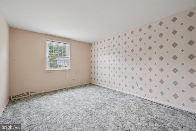 4410 Pilgrim Ln, Upper Chichester, PA 19061 - unfurnished room featuring carpet floors, baseboards, and wallpapered walls