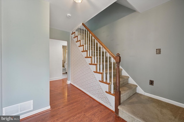4410 Pilgrim Ln, Upper Chichester, PA 19061 - stairway featuring baseboards and wood finished floors