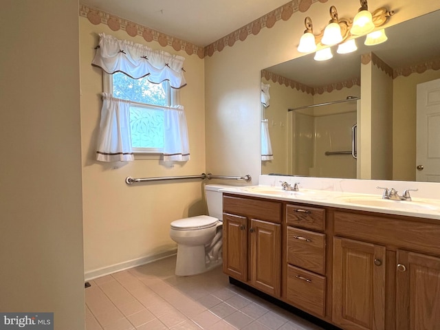 28 Willow Way Dr, Enola, PA 17025 - full bathroom with a stall shower, double vanity, and tile patterned floors