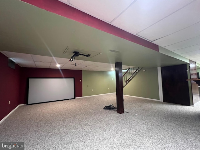 28 Willow Way Dr, Enola, PA 17025 - cinema room featuring carpet flooring and a paneled ceiling