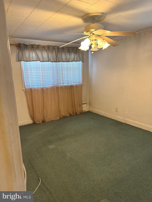 1525 Clairidge Rd, Baltimore, MD 21207 - carpeted empty room featuring baseboards and a ceiling fan