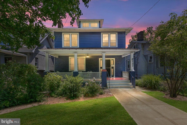 6721 Piney Branch Rd NW, Washington, DC 20012 - american foursquare style home with covered porch and a front yard
