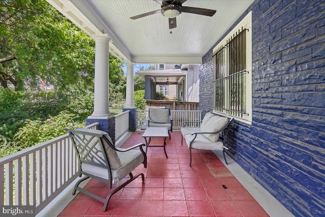 6721 Piney Branch Rd NW, Washington, DC 20012 - porch featuring a ceiling fan
